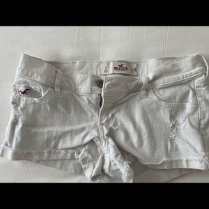 Hollister white denim shorts